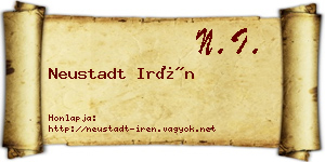 Neustadt Irén névjegykártya